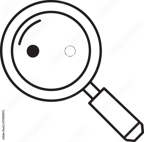 Magnifying Glass with Two Dots Icon search circle