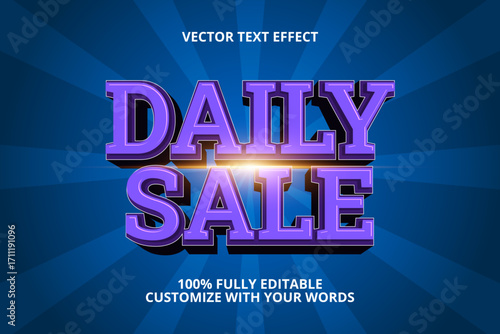 daily sale editable text effect for sale
