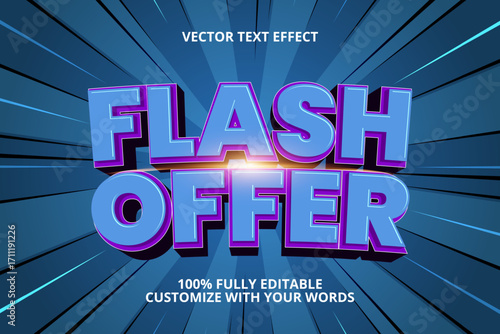 flash offer editable text effect for sale