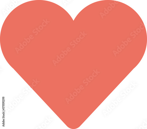 Simple Coral Heart Shape