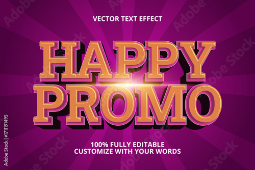 happy promo editable text effect for sale