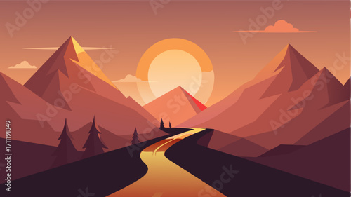 As the sun rises over the mountain pass it casts a warm glow on the rugged landscape beckoning travelers to begin their journey.