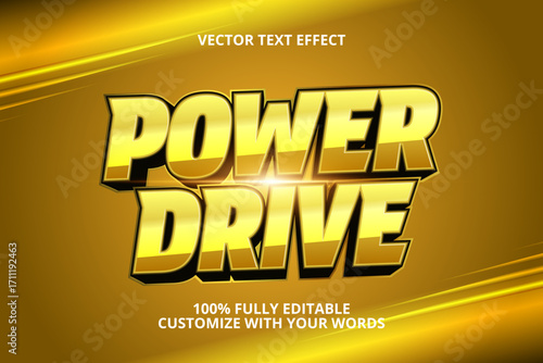 power drive editable text effect for race