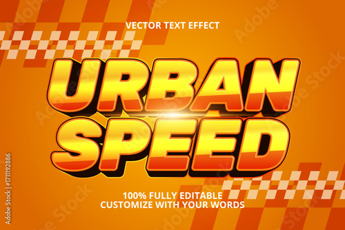 urban speed editable text effect for race