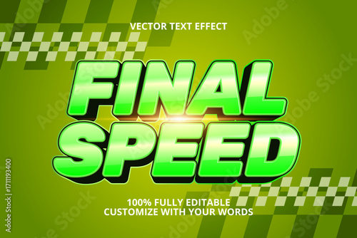 final speed editable text effect for race