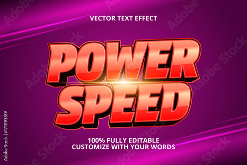 power speed editable text effect for race