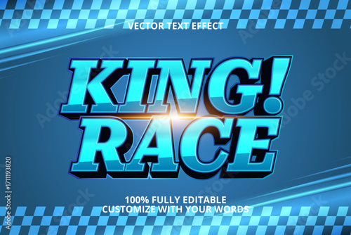 king race editable text effect for race