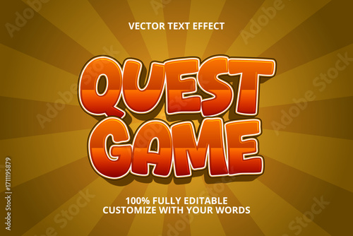 quest game editable text effect for game