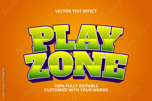 play zone editable text effect for game