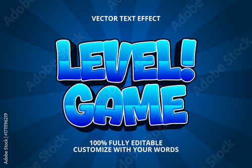 level game editable text effect for game