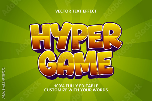 hyper game editable text effect for game