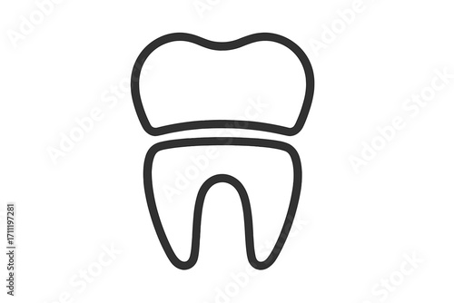 Dental crown line icon. Tooth implant, stomatology concept. Dentistry symbol for logo, web, app. Oral care and restoration. Vector illustration for dental clinic or health.