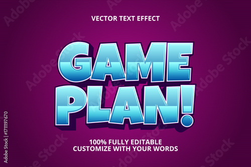 game plan editable text effect for game