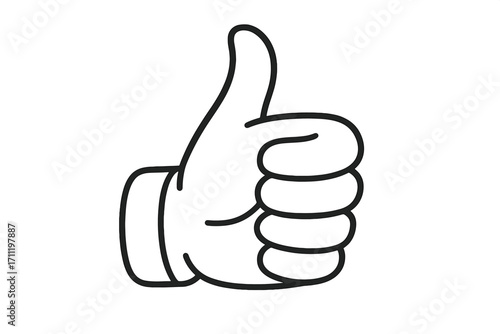 Thumbs up hand gesture. Like icon symbol. Vector cartoon illustration for social media approval, success, and positive feedback. OK sign, good job agreement concept.