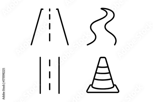 Magnifying glass line icon set, outline signs for graphic design, web, app, advertisement, UI elements, search tool, zoom, investigation, minimal vector illustration with transparent background