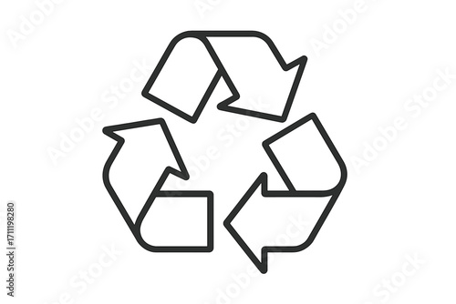 Recycle icon symbol. Linear vector illustration for ecology and environment conservation. Concept of sustainability, zero waste, and circular economy. Reusing and reducing waste.