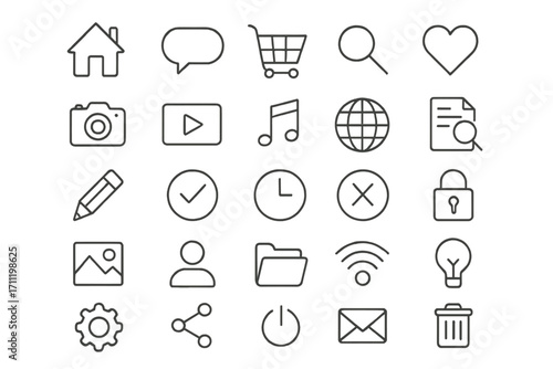 Thermometer thin outline icon set, editable stroke vector collection for web design, books, cards, apps, modern medical and weather symbols, transparent background