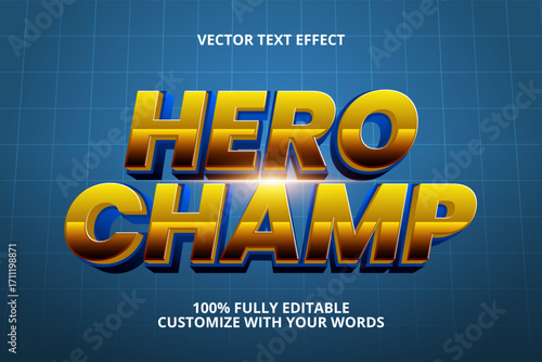 hero champ editable text effect for super