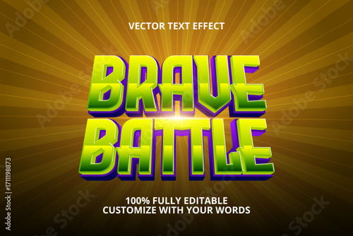 brave battle editable text effect for super
