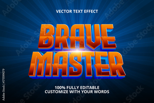 brave master editable text effect for super