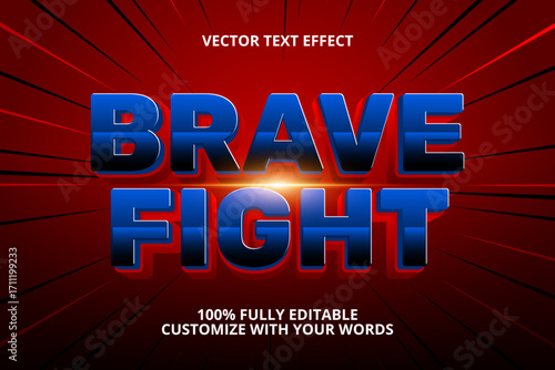 brave fight editable text effect for super