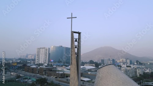 Cross atop a church in Lima, Peru.