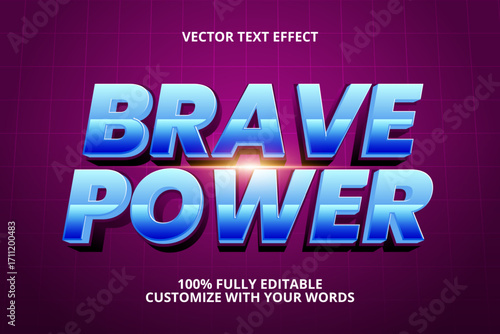 brave power editable text effect for super
