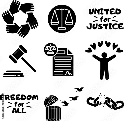 Justice and Human Rights Icon Set