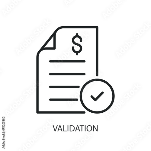 Validation thin line vector icons.
