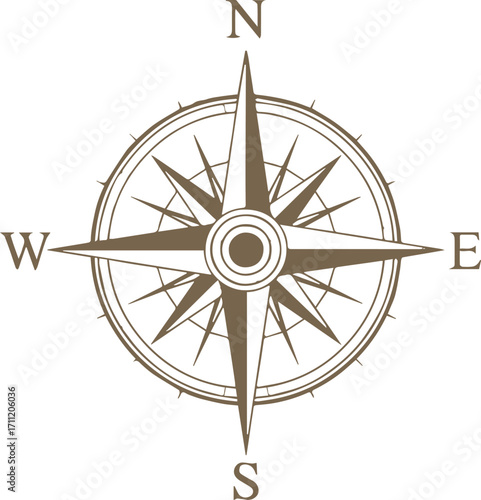 detailed compass rose vector illustration navigational orientation symbol map directions travel exploration design guide