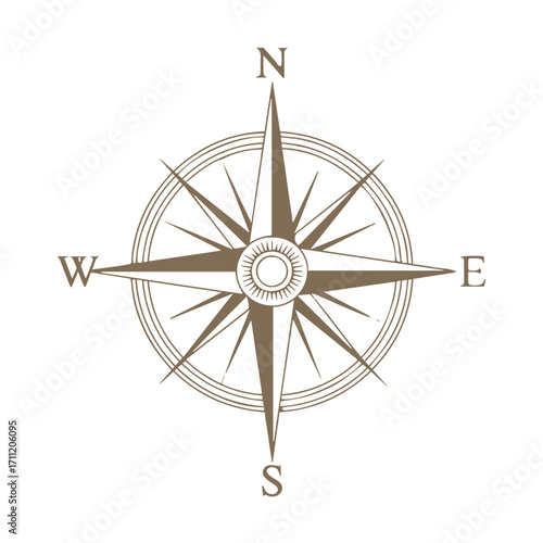 compass rose emblem vector art cardinal directions navigational tool graphic for map location travel discovery label art