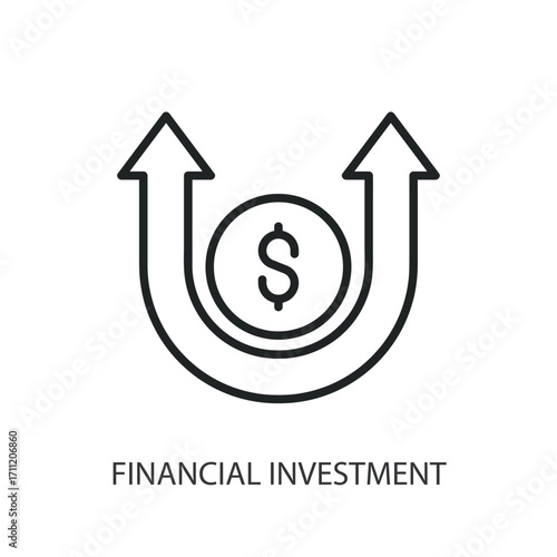 Financial investment thin line vector icons.