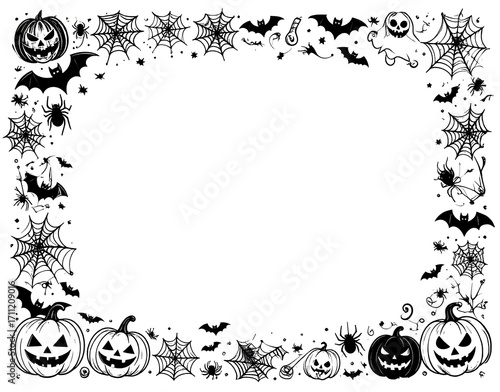 ハロウィンの飾りフレーム　手書き風