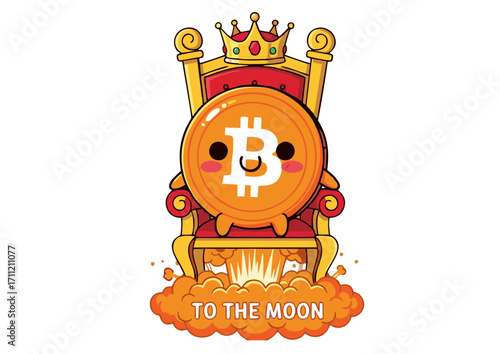 Bitcoin King Soaring to New Heights, Crypto's Royal Ascent to the Moon