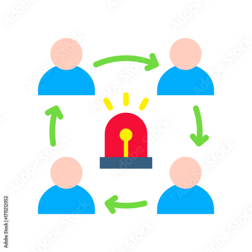Coordination flat icon