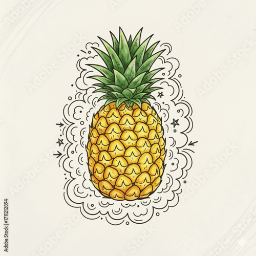 pineapple on a white background