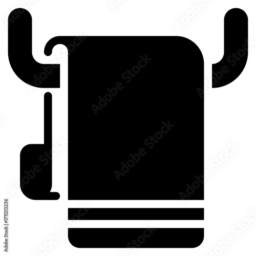 Towel Icon in Glyph Style Suitable for Web, Apps, Presentation, or Printable Meanings