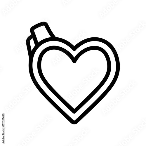 Minimalist heart locket icon with a double outline, a simple vector symbol of affection