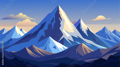 Majestic mountains tower in the distance their peaks covered in a glistening layer of snow.