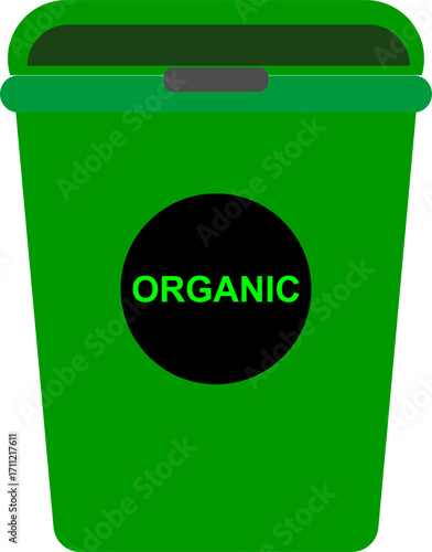 Vector illustration of organic trash can icon 