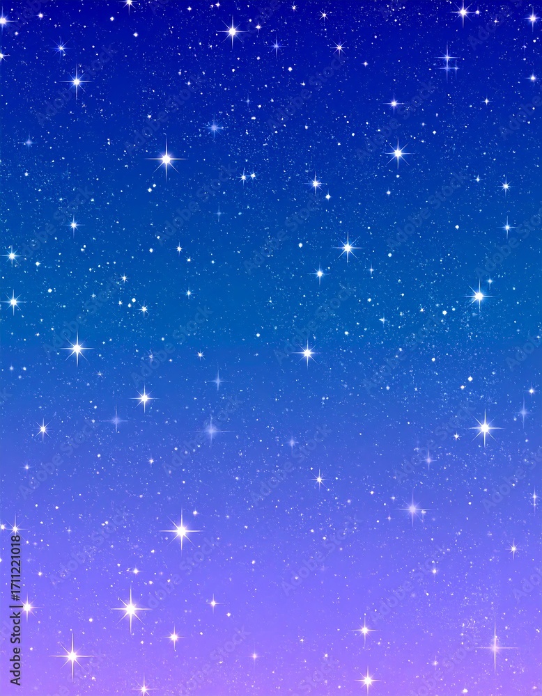Fototapeta premium Starry night sky, gradient of blues and purples