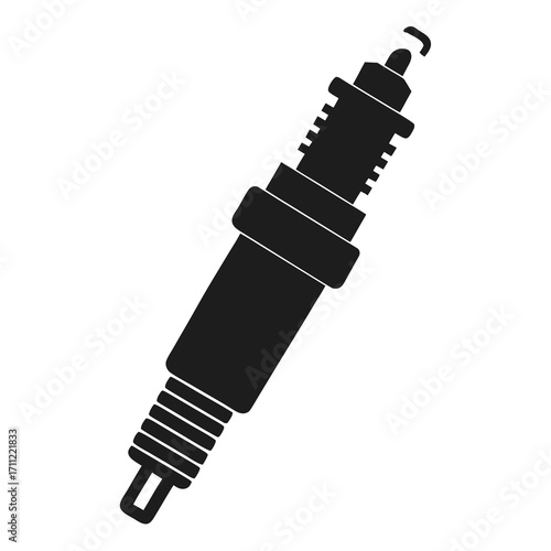Spark Plug Silhouette Illustration Vector for Automotive and Mechanical Designs
