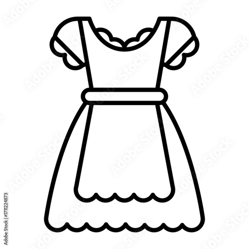 Traditional German Dress Lineal Vector