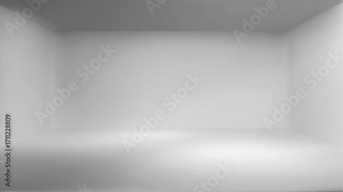 Wallpaper Mural Empty computer generated minimalist room with plain light gray walls and ceiling, no windows doors or decorations, Torontodigital.ca