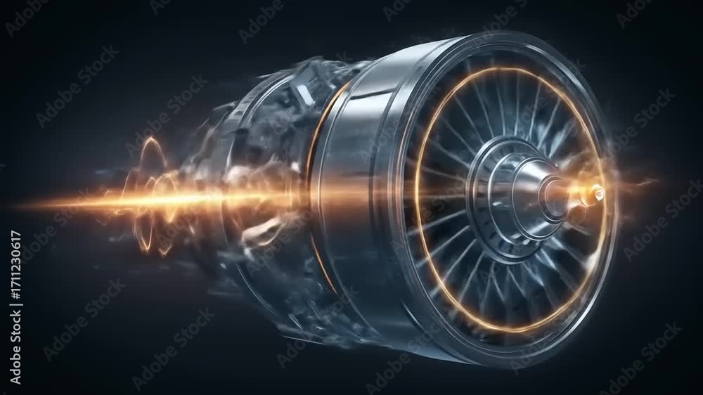 High-tech jet engine with dynamic energy flow, showcasing innovation ...