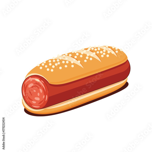 A deliciously prepared hot dog sandwich with a savory sausage and soft sesame seed bun perfect for any meal time