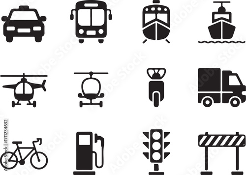Modern transport icons for your next project