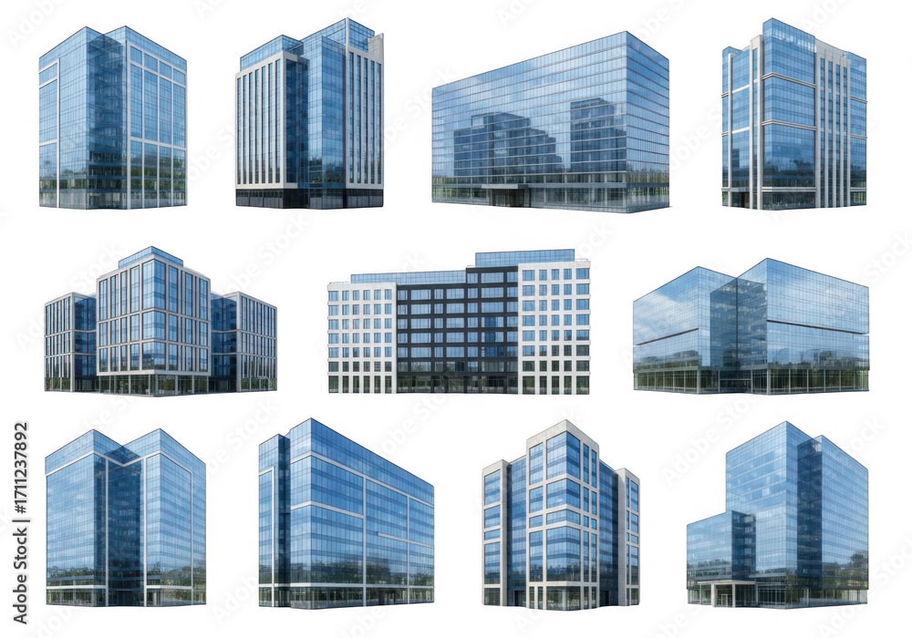 Fototapeta premium Modern architecture isolated on transparent background