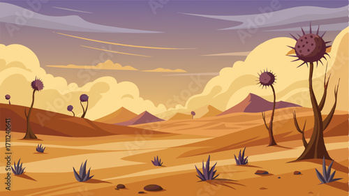 A vast lifeless desert where the only sound is the howling wind and the crunch of dried thistles underfoot.