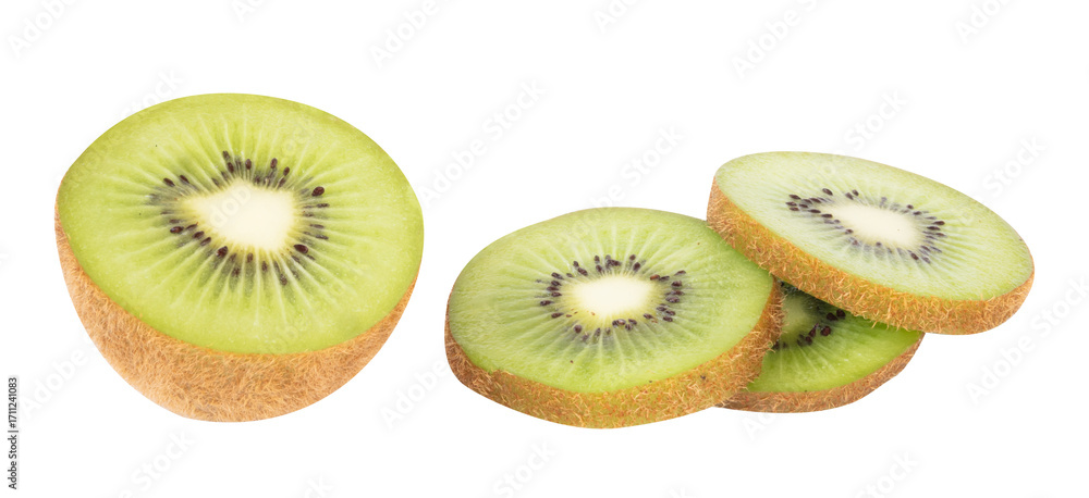 Fototapeta premium half of kiwi fruit on white background isolated